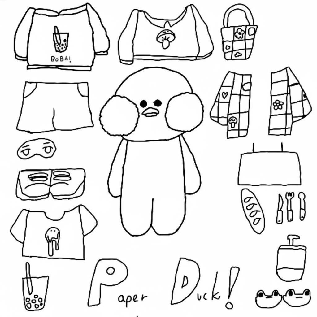 Paper Duck com roupas estilosas