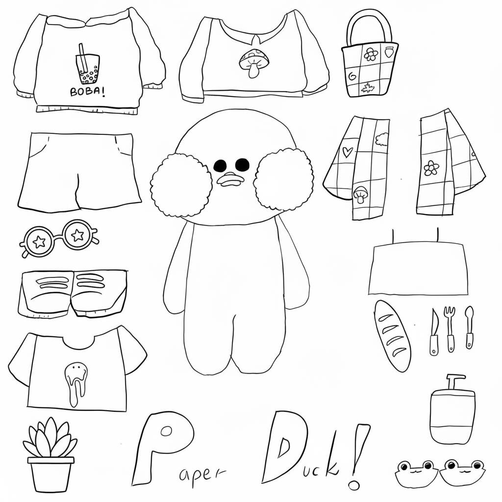 Paper Puck Estiloso (Desenho para Colorir)