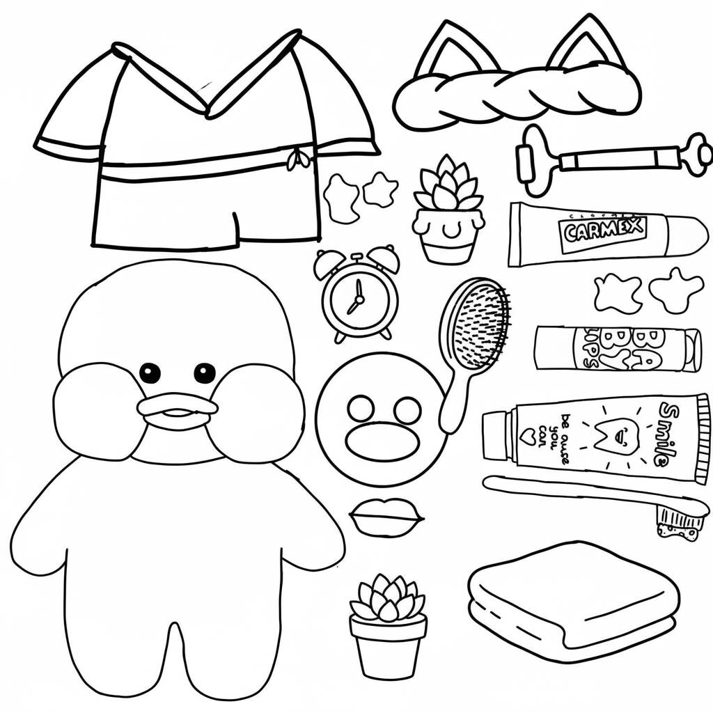 Paper Puck com acessórios divertidos (Desenho para Colorir)