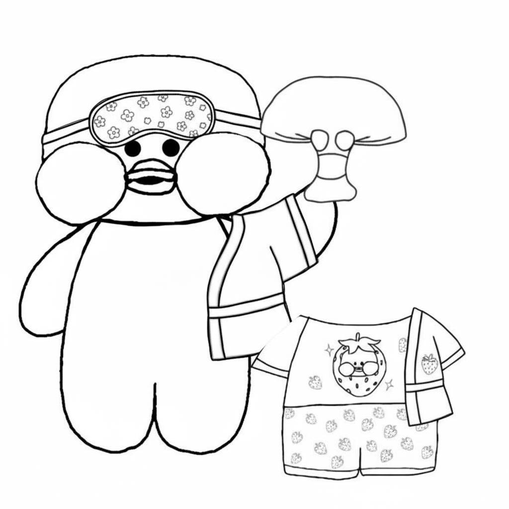 Pato de Papel fofinho com roupas para imprimir