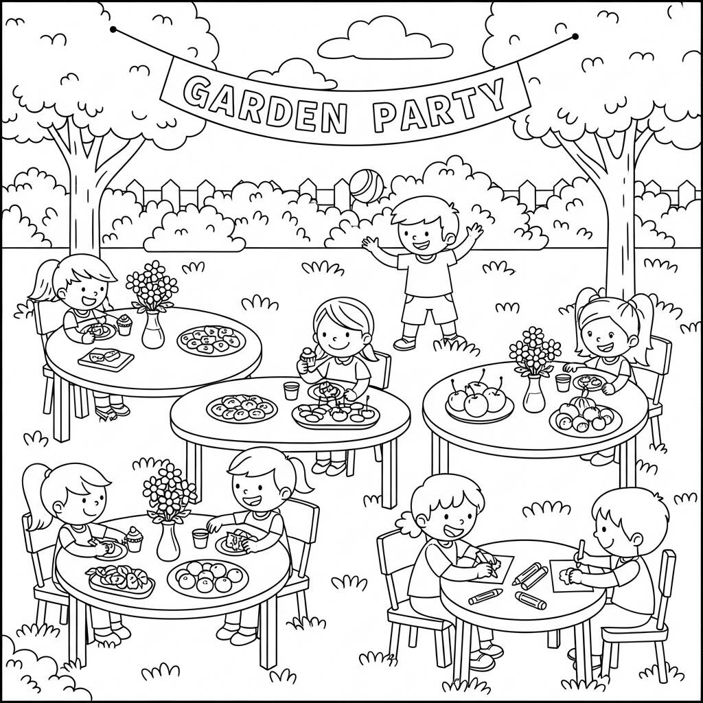 Primavera Festa do Jardim (Desenho para Colorir)