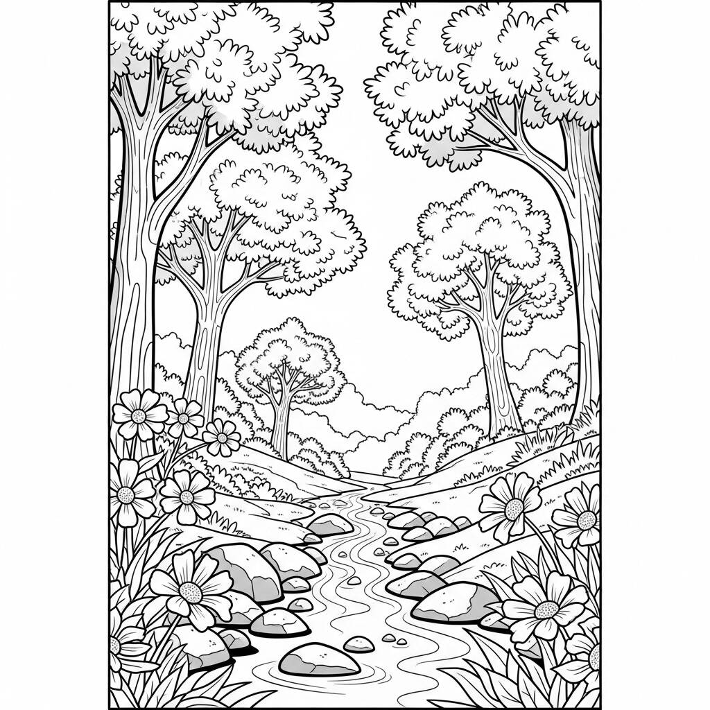 Primavera Natureza Viva (Desenho para Colorir)