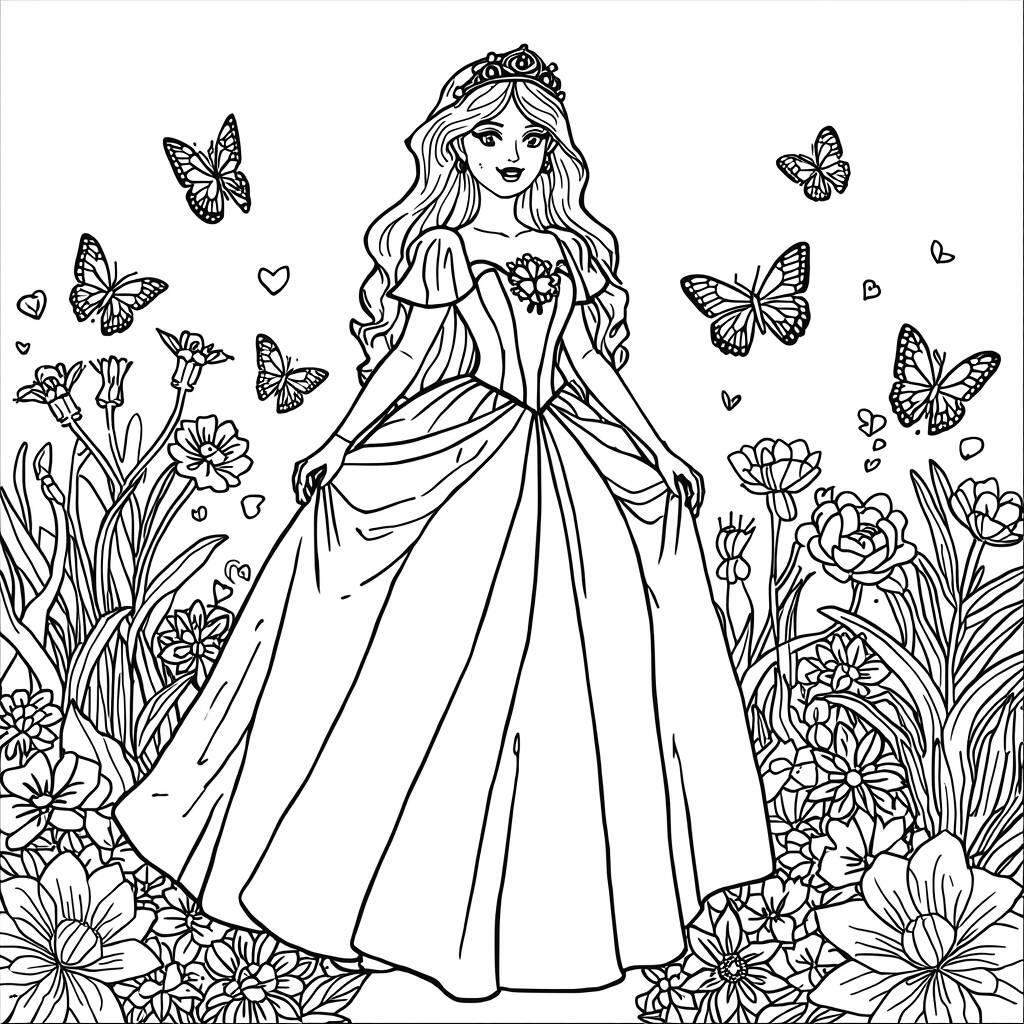Princesa encantada Para Meninas (Desenho para Colorir)