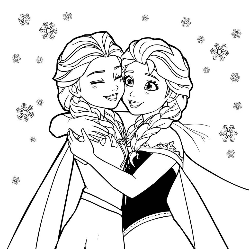 Disney Princesses True Friendship (Coloring Page)