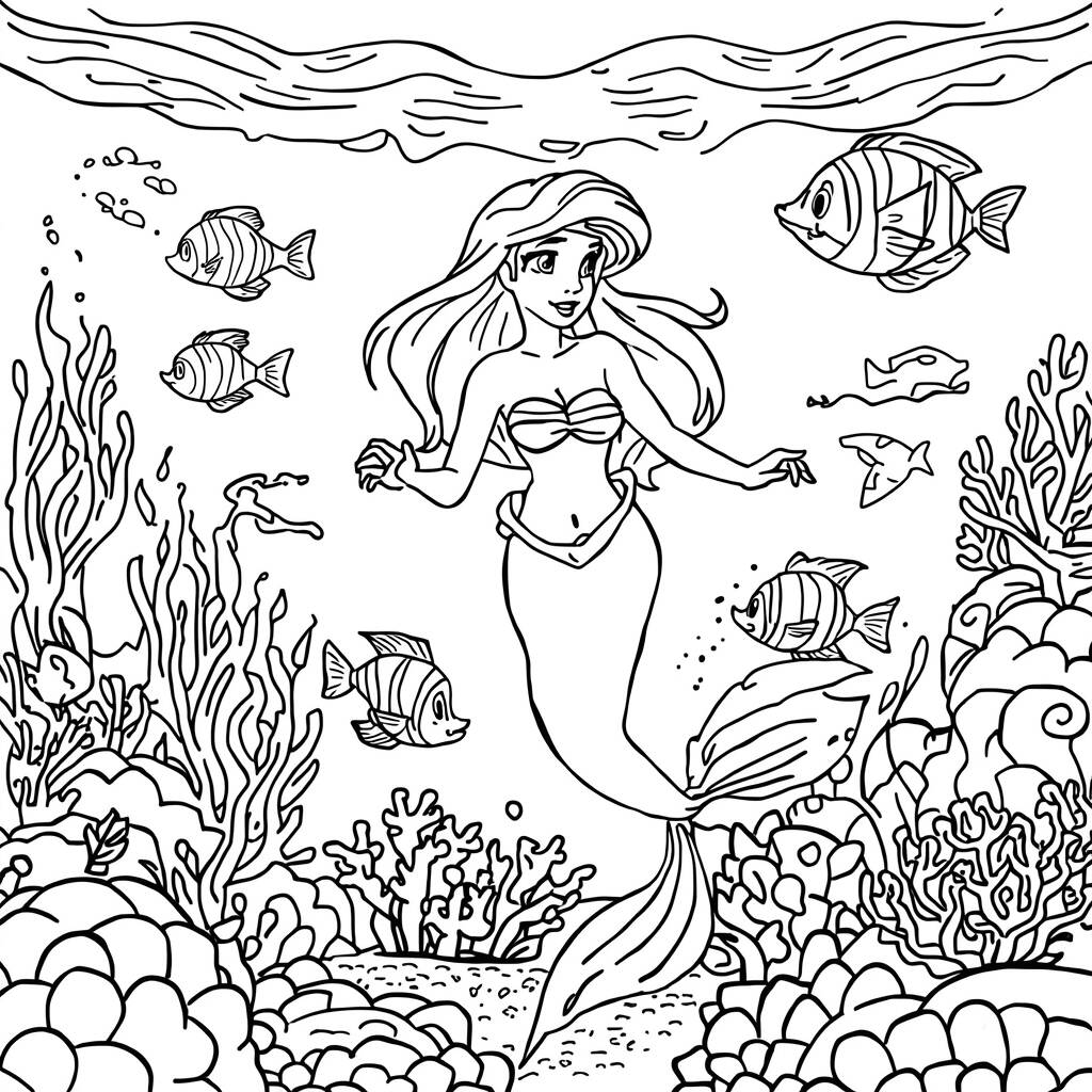 Disney Princesses Marine Adventure (Coloring Page)