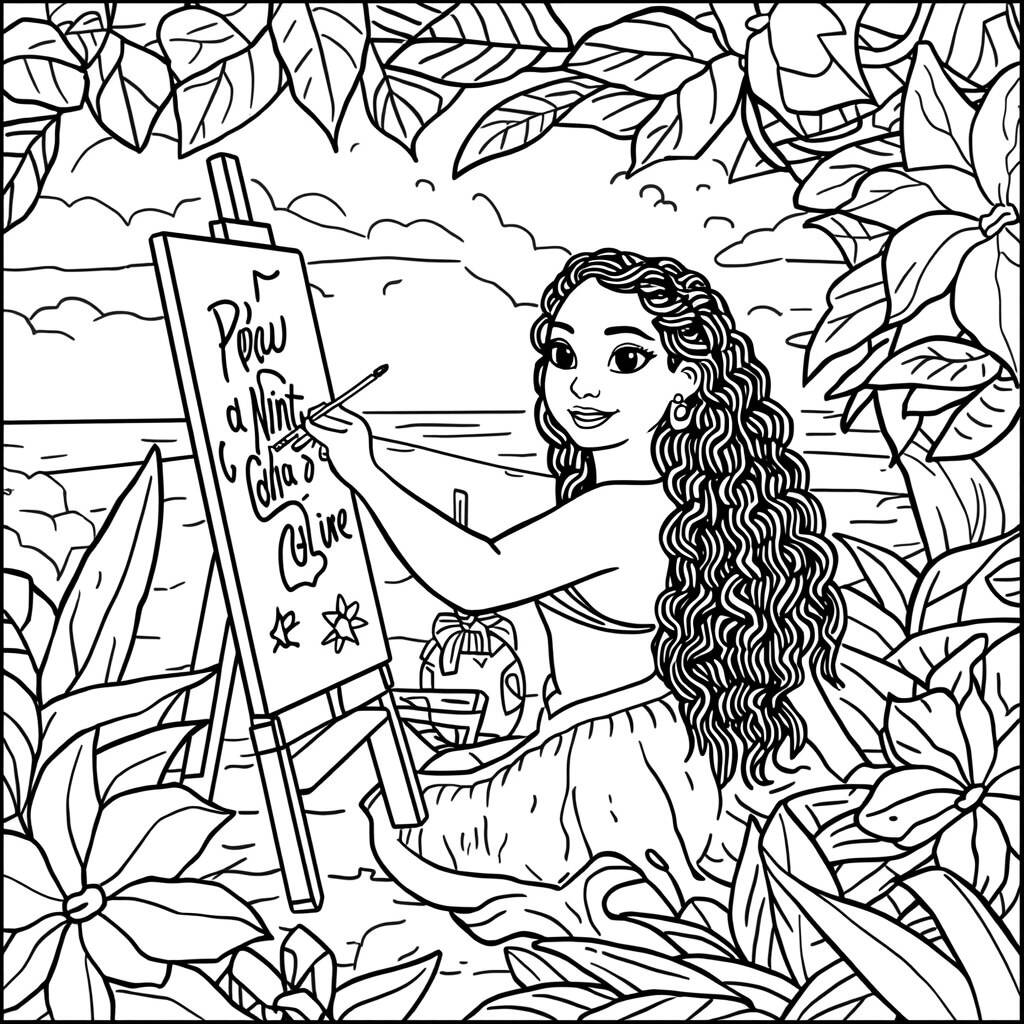 Creative Disney Princesses (Coloring Page)