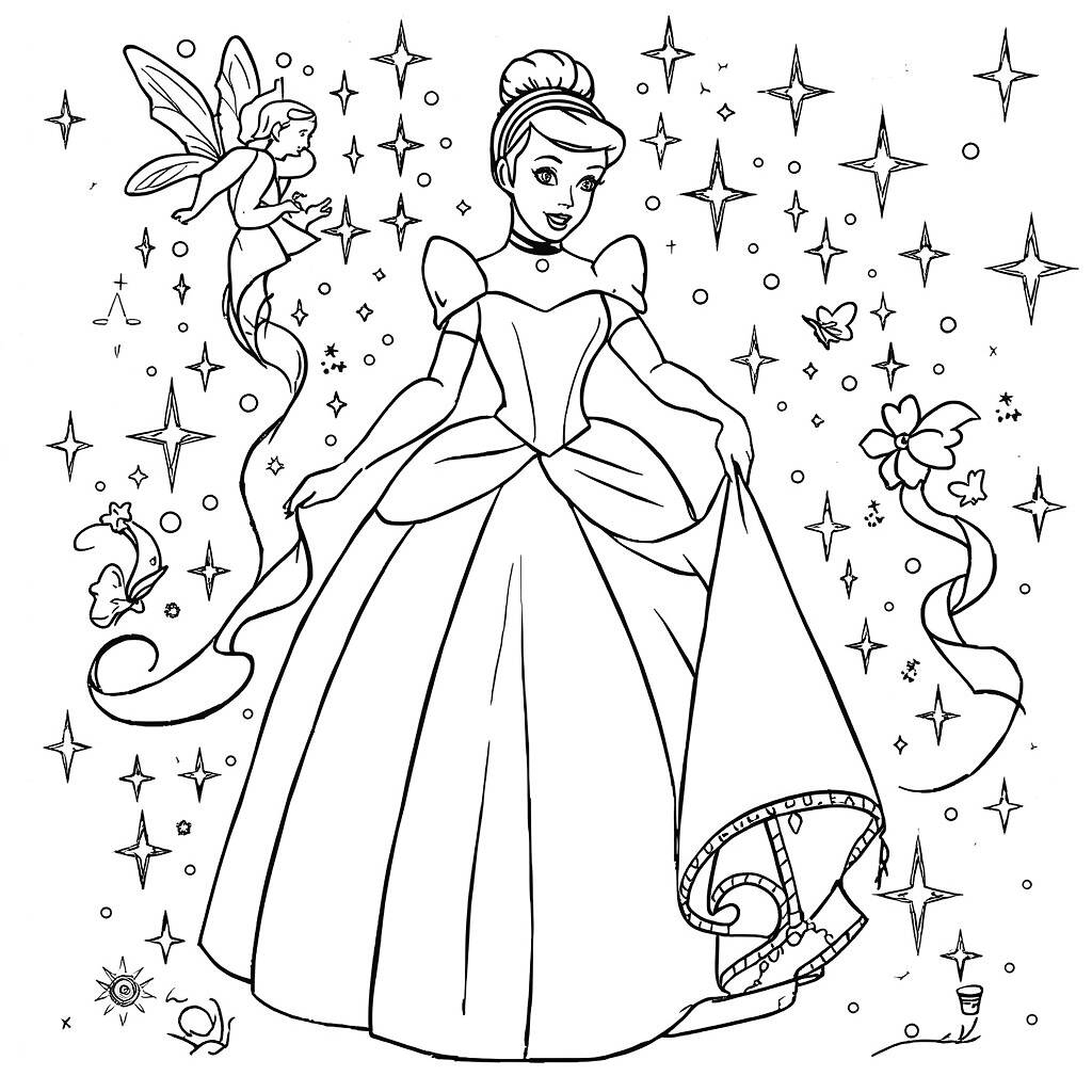 Enchanted Disney Princesses (Coloring Page)