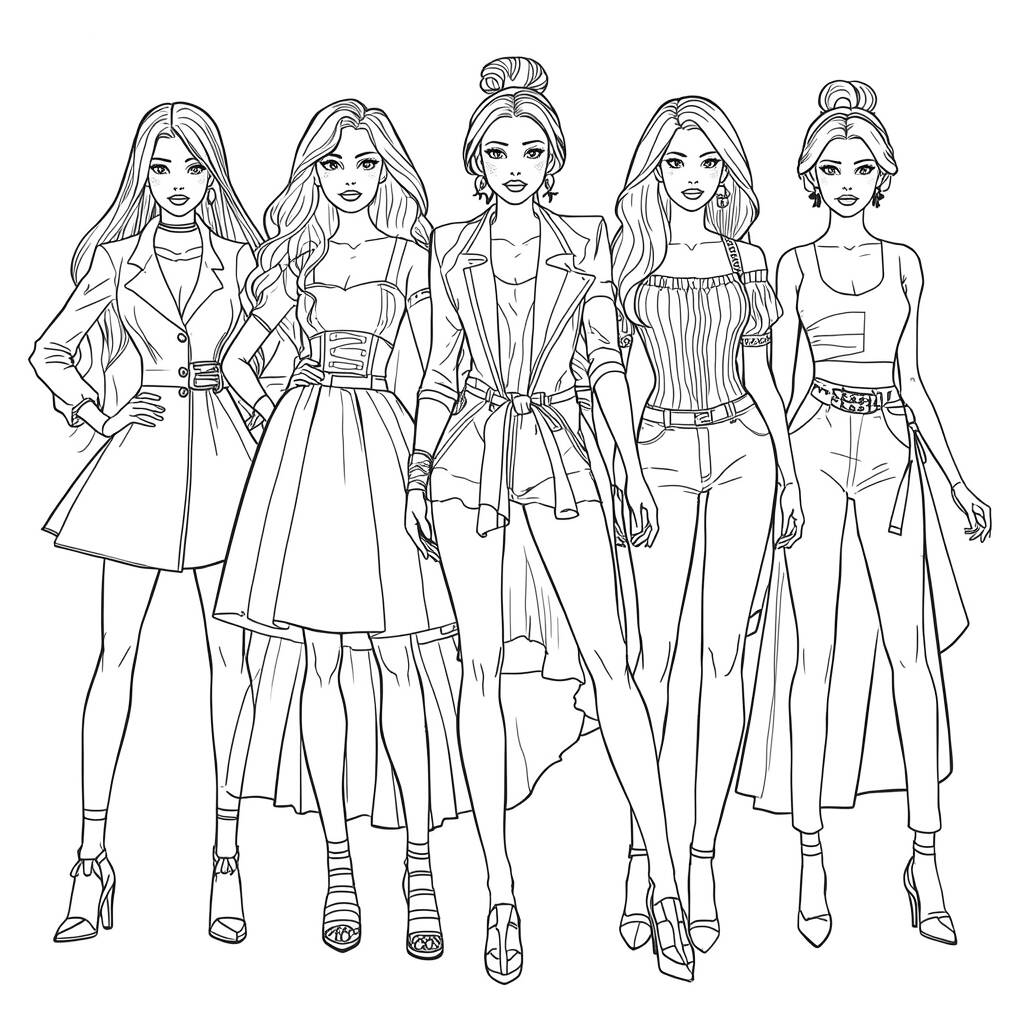 Disney Princesses Style (Coloring Page)