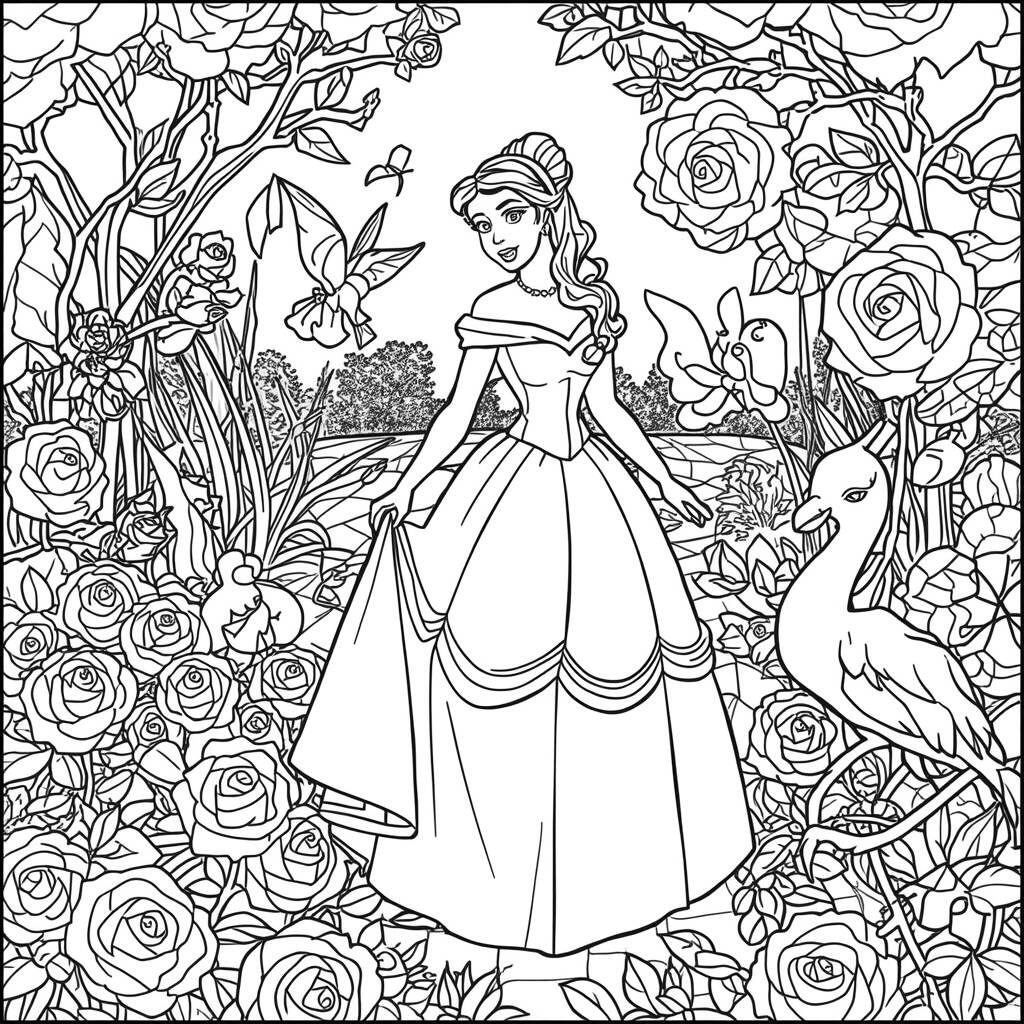 Disney Princesses Nature (Coloring Page)