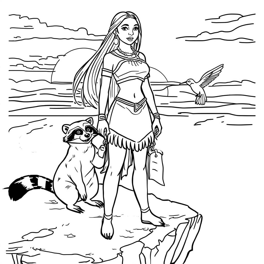 Disney Princesses Nature (Coloring Page)