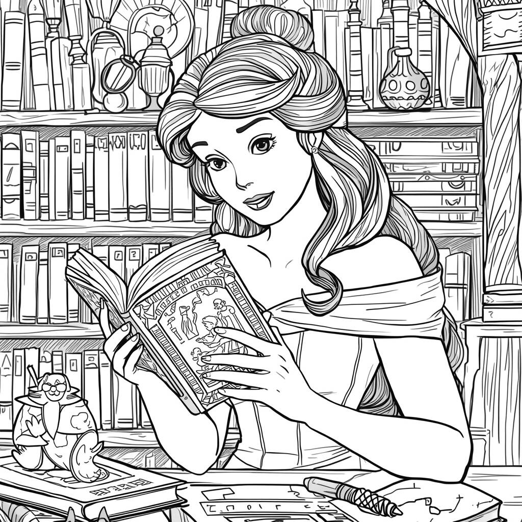 Realistic Disney Princesses (Coloring Page)