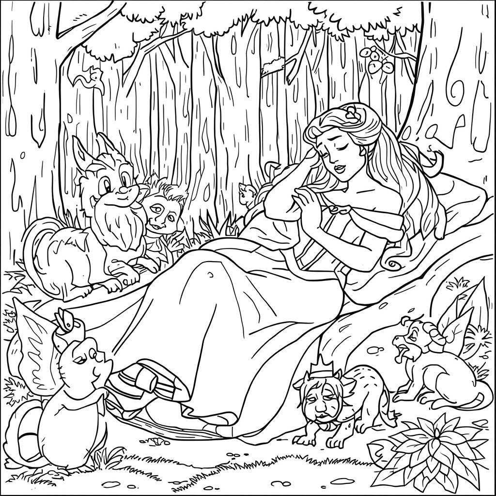 Disney Princesses Dreams (Coloring Page)