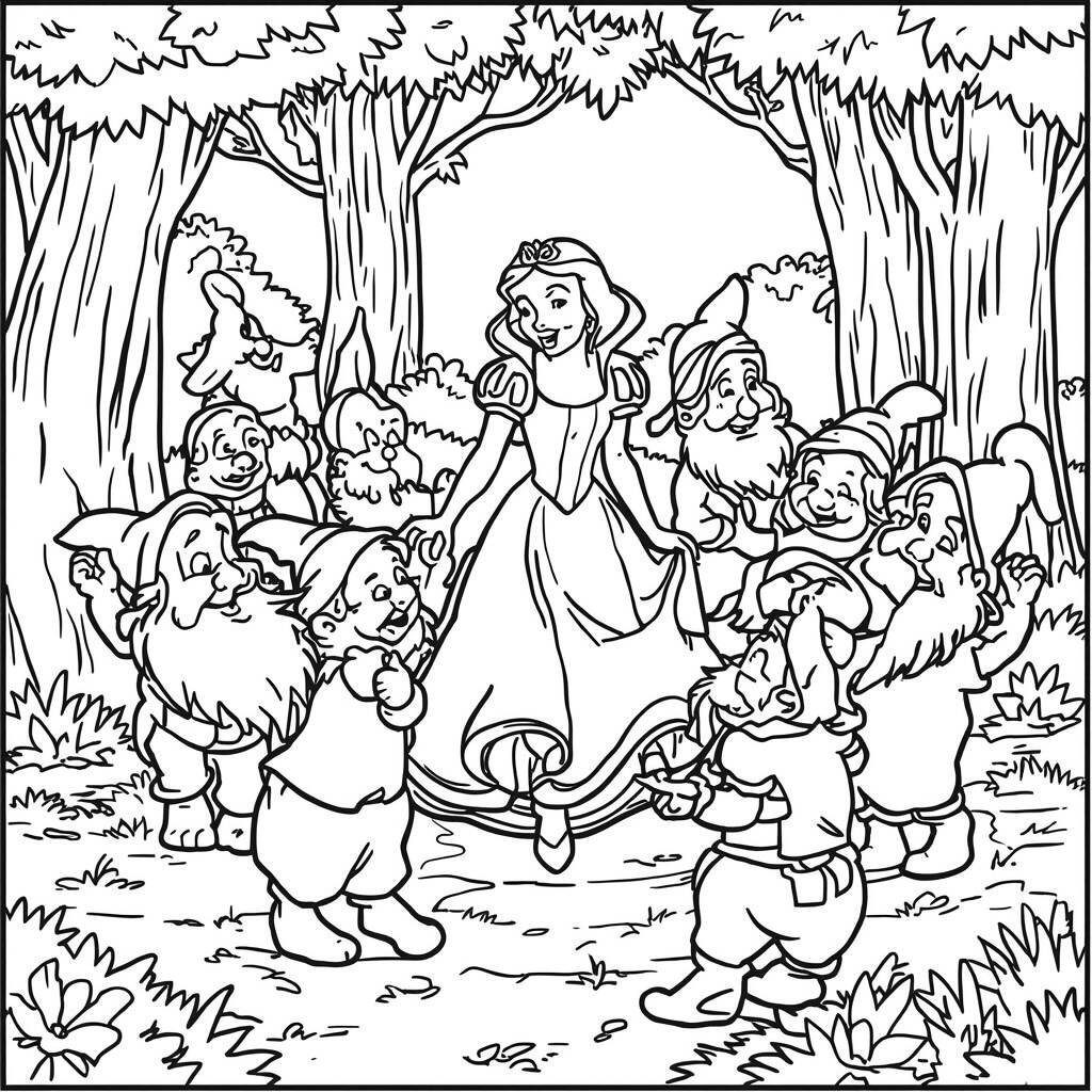 Disney Princesses Smile (Coloring Page)