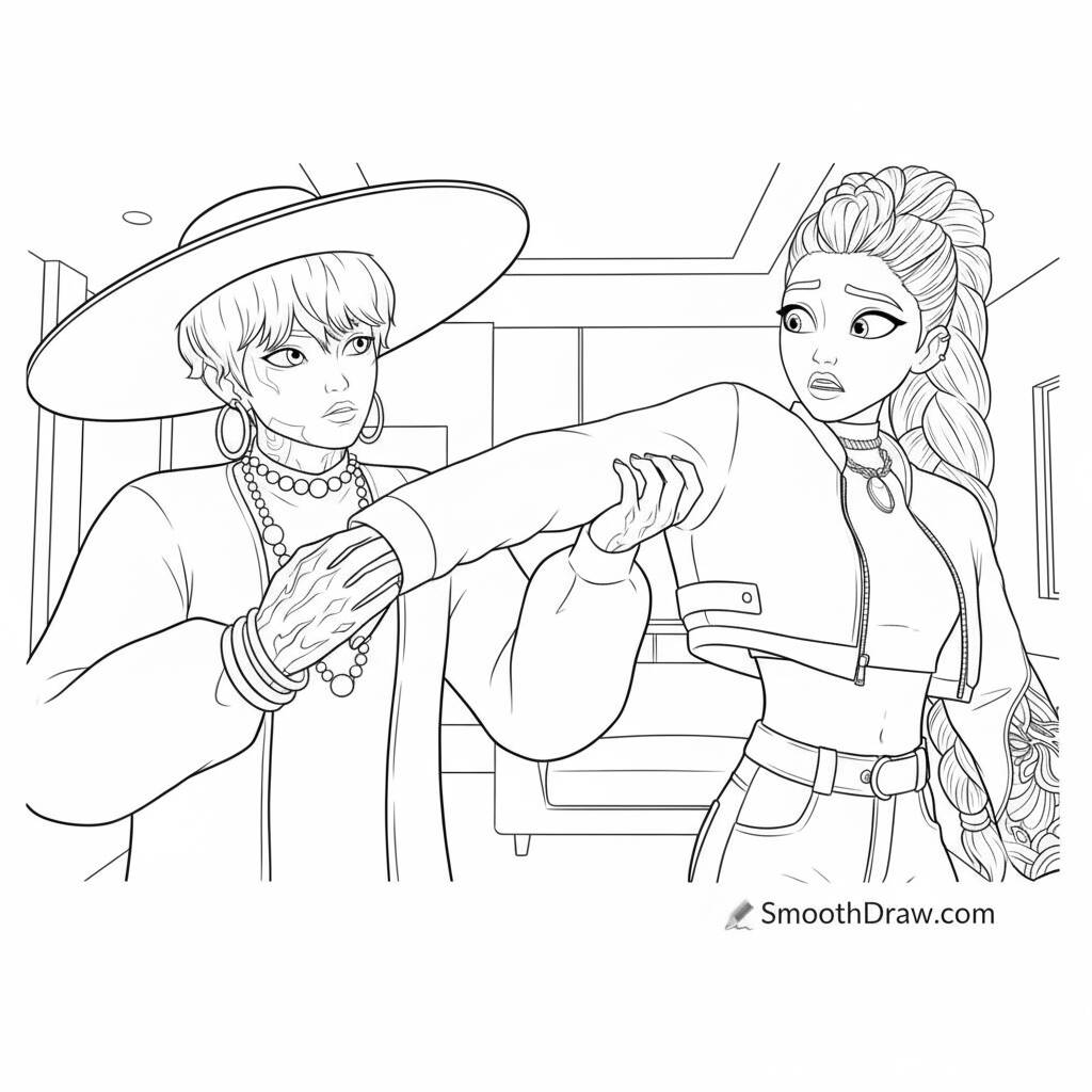 Rumi Estiloso com Look Moderno (Desenho para Colorir)