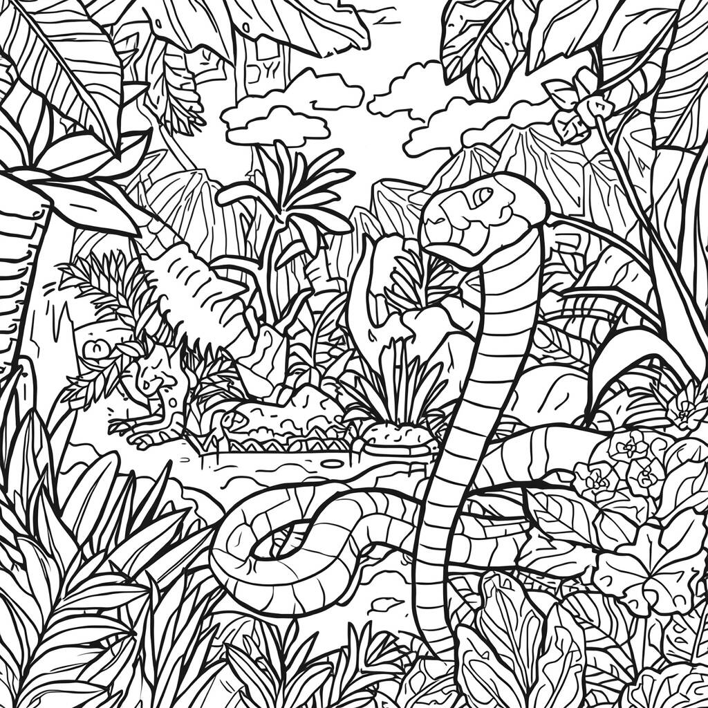 Serpente Aventura (Desenho para Colorir)