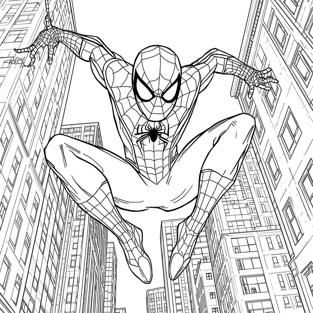 Spider Man Aventura (Desenho para Colorir)