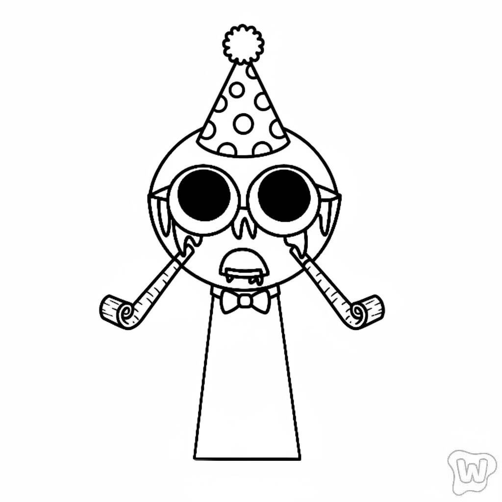 Sprunki Festa Divertida (Desenho para Colorir)
