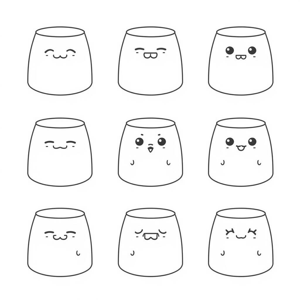 Squishmallows Estilo Simples (Desenho para Colorir)