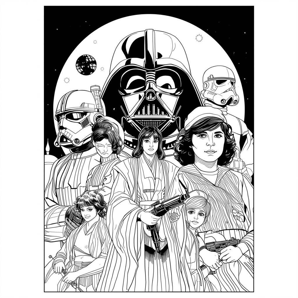 Star Wars Vintage (Desenho para Colorir)