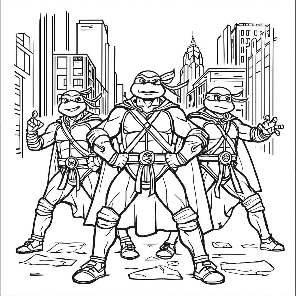 Tartarugas Ninja Super Herois (Desenho para Colorir)