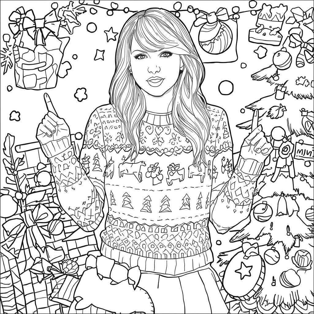 Taylor Swift Holidays (Desenho para Colorir)