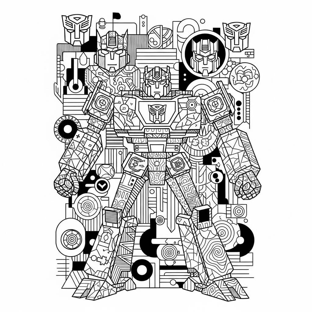 Transformers em Estilo Artistico (Desenho para Colorir)