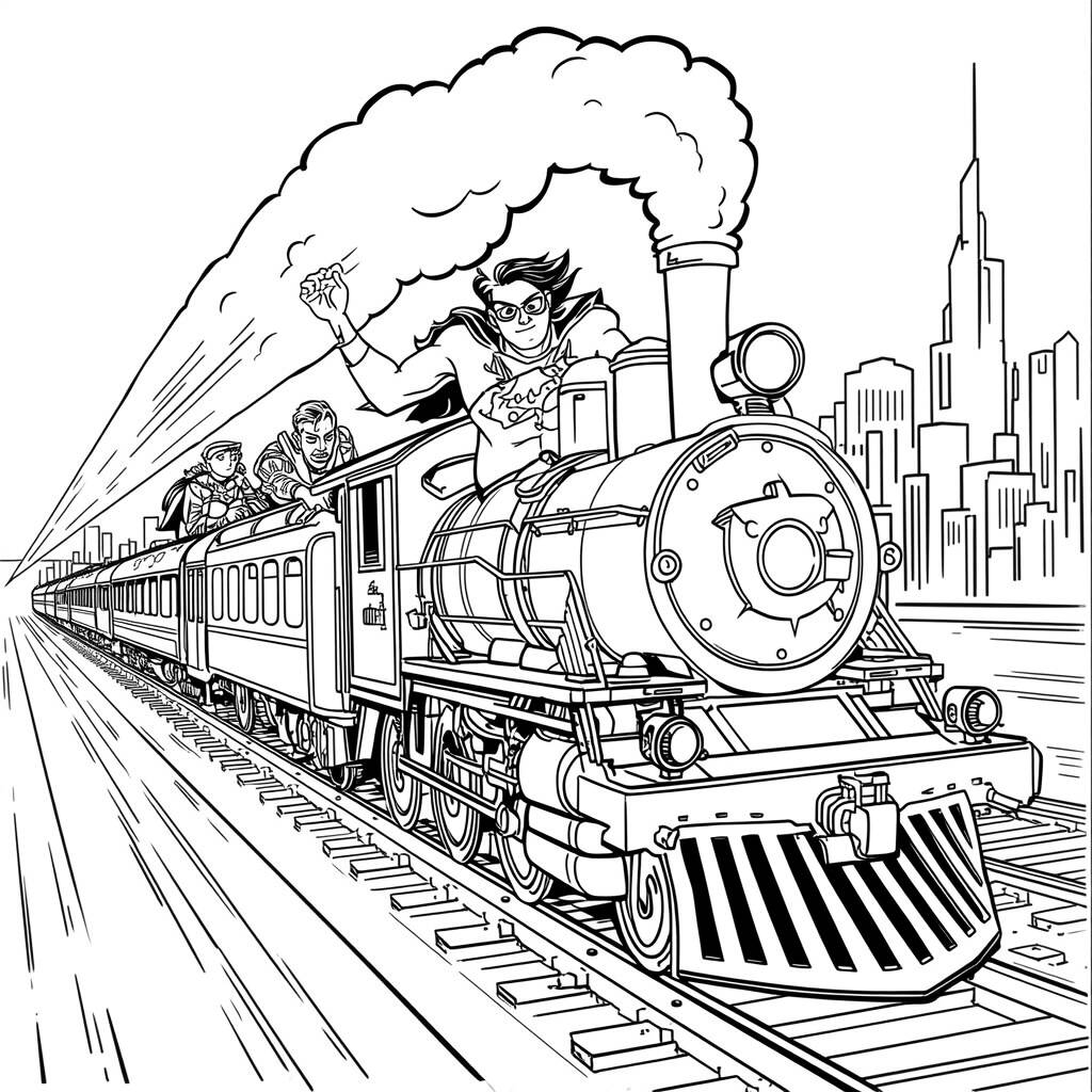 Trem de Acao (Desenho para Colorir)