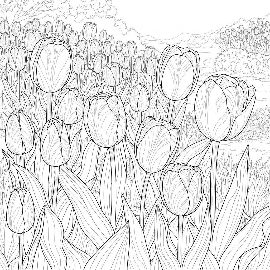 Tulipas Realistas Detalhadas