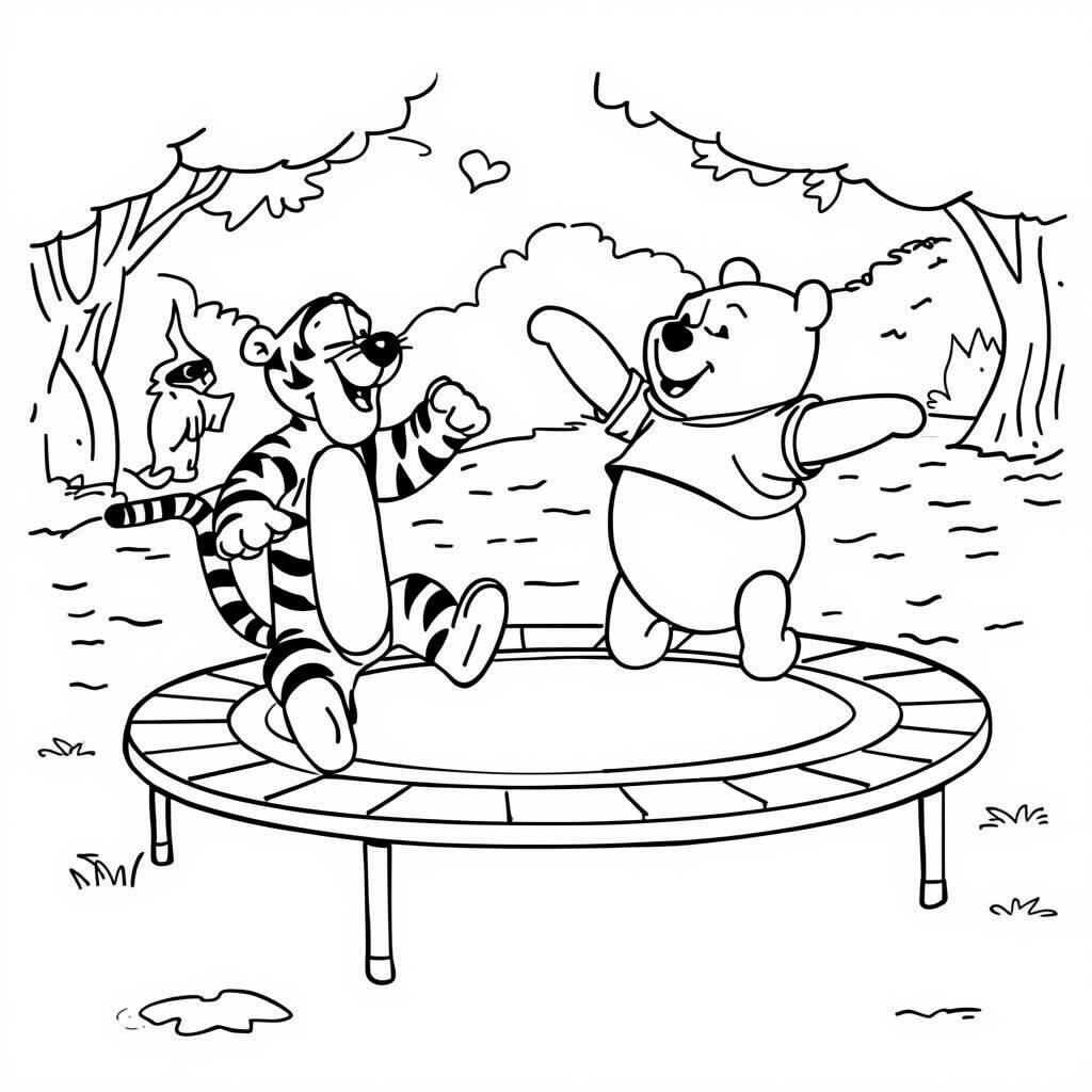 Ursinho Pooh e Tigrao (Desenho para Colorir)