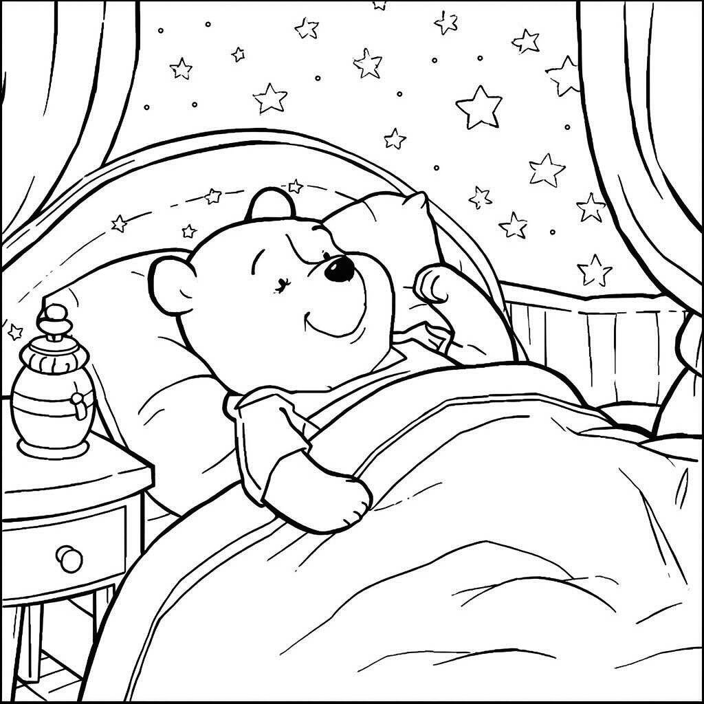 Ursinho Pooh e os Sonhos (Desenho para Colorir)