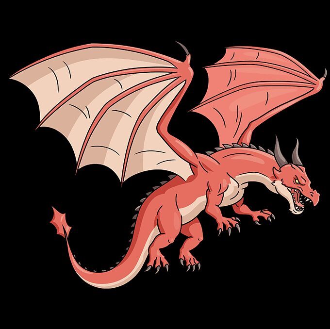 How to Draw Realistic Dragon – Step 10