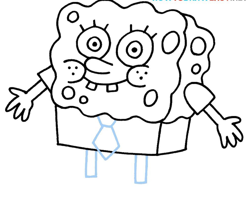 Como Desenhar o Bob Esponja – Passo a Passo Fácil – Passo 6