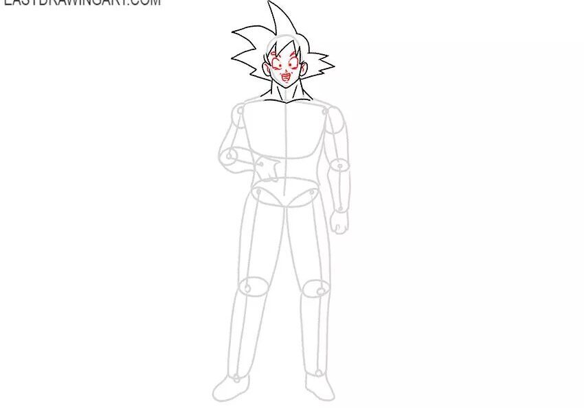 Como Desenhar o Goku – Tutorial de Desenho Passo a Passo – Passo 7