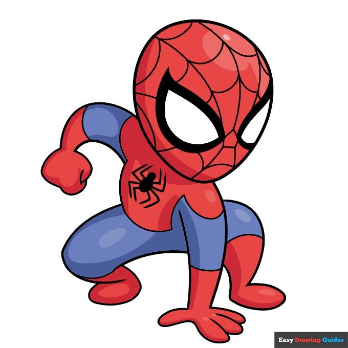 Como Desenhar o Homem Aranha – Tutorial de desenho Passo a Passo – Passo 10