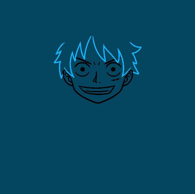 Como Desenhar o Luffy de One Piece – Passo a Passo Fácil – Passo 3