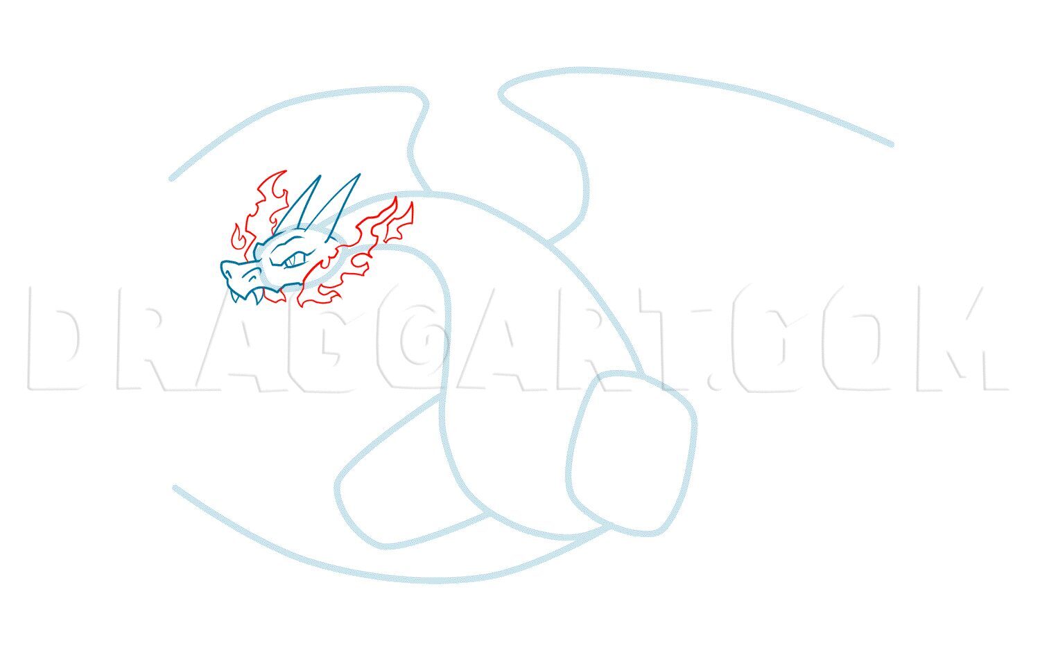 Como Desenhar o Mega Charizard – Tutorial de desenho Passo a Passo – Passo 4
