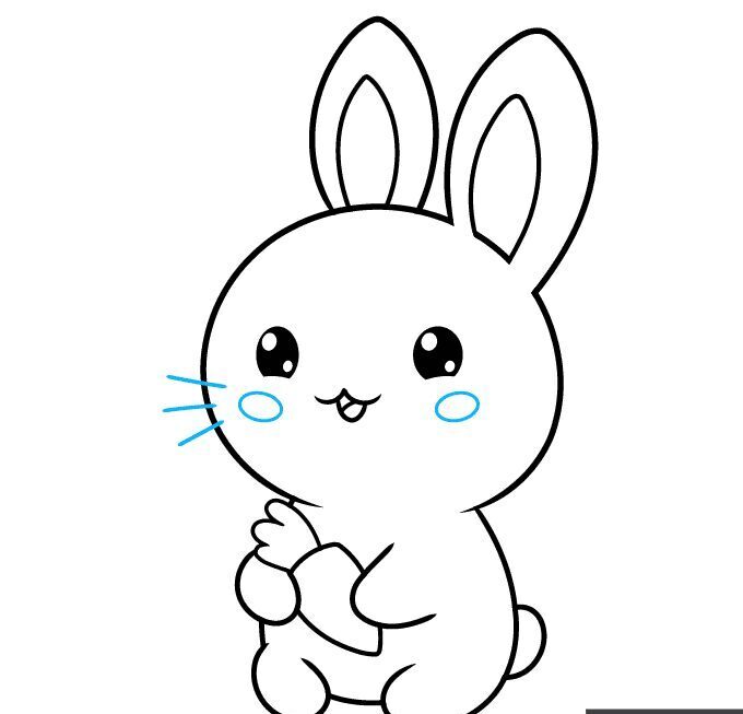 Como Desenhar um Coelhinho kawaii Fofo Passo a Passo – Passo 8
