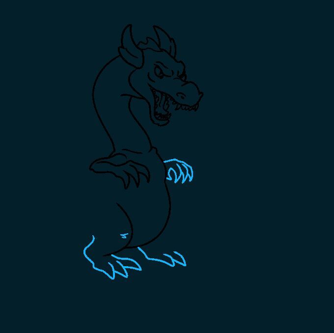 Como Desenhar um Dragão cuspindo fogo – Passo 5