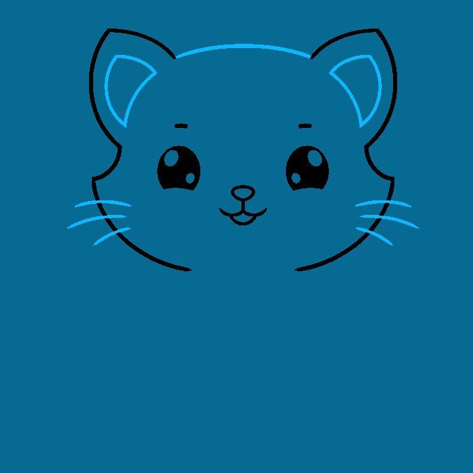 Como Desenhar um Gato Fofo Passo a Passo – Passo 4