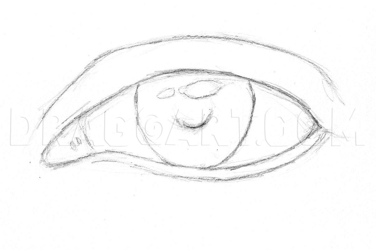 Como Desenhar um Olho Realista – Tutorial de desenho Passo a Passo – Passo 1