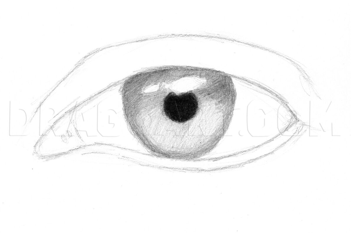 Como Desenhar um Olho Realista – Tutorial de desenho Passo a Passo – Passo 2