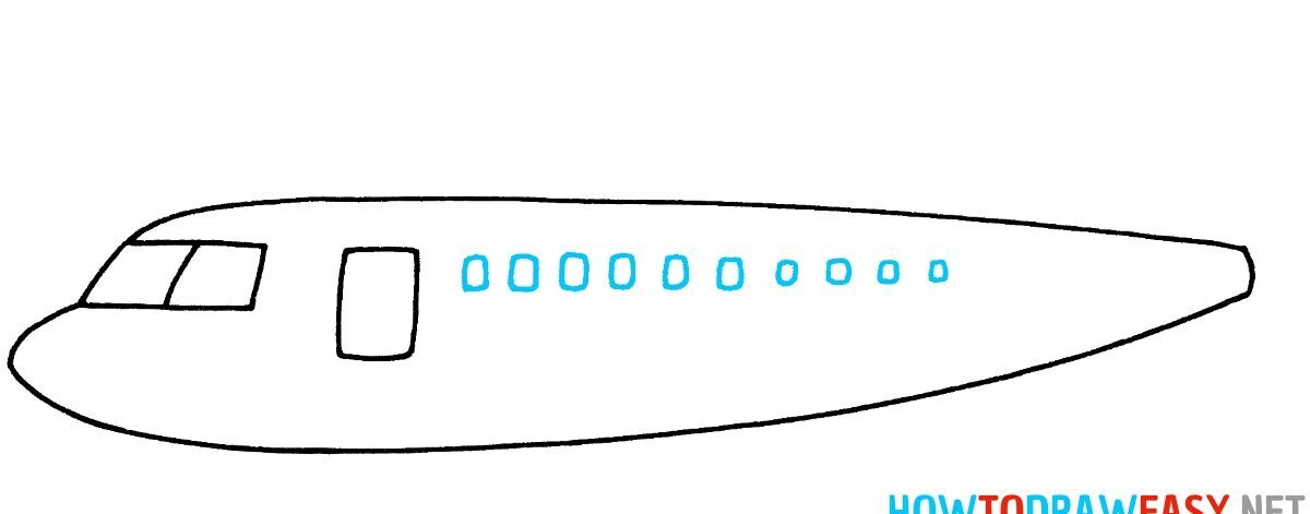 How to Draw a Plane – Step by Step Drawing Tutorial – Step 3