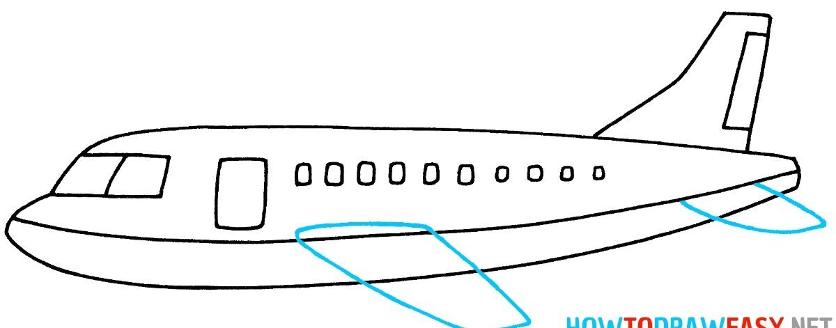 How to Draw a Plane – Step by Step Drawing Tutorial – Step 6
