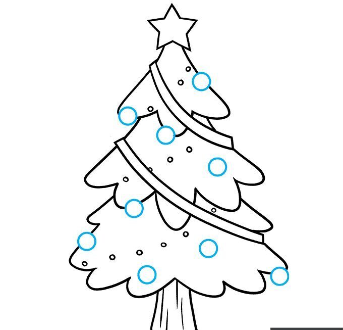 How to Draw a Christmas Tree Step by Step – Step 6