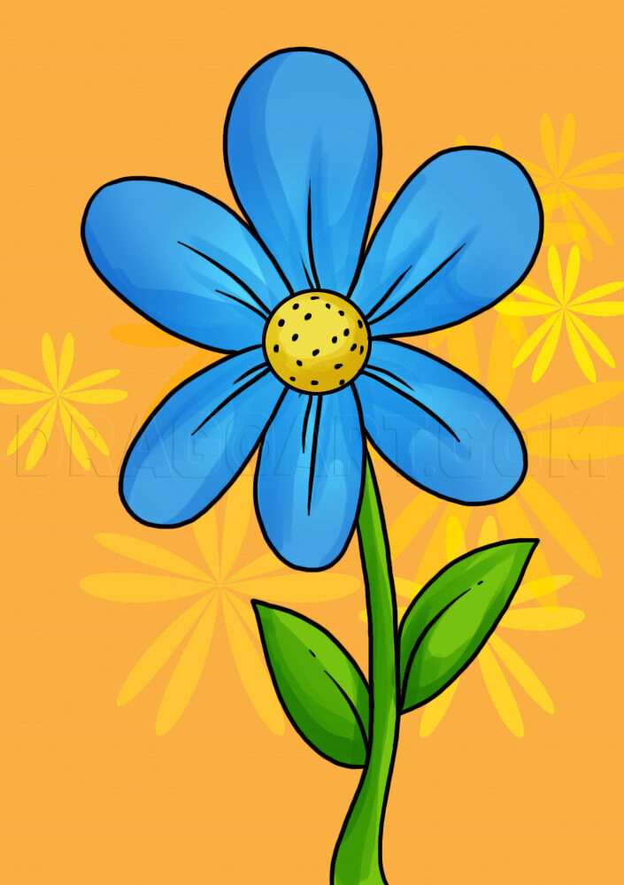 Como Desenhar uma Flor Passo a Passo Fácil – Passo 5