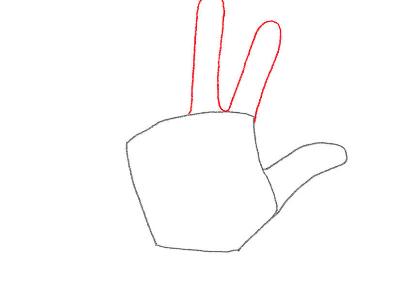 Como Desenhar uma Mão – Tutorial de Desenho Passo a Passo – Passo 3